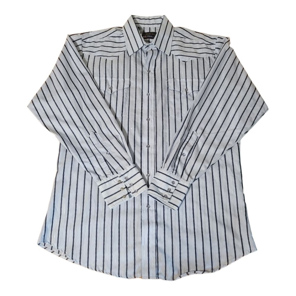 Vintage Panhandle Slim Pearl Snap Plaid Western USA Made Shirt 16-34